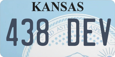 KS license plate 438DEV