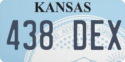 KS license plate 438DEX