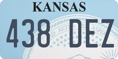 KS license plate 438DEZ