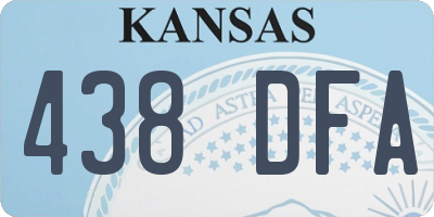 KS license plate 438DFA