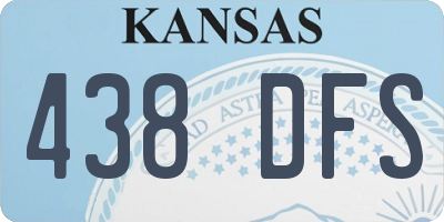 KS license plate 438DFS