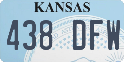 KS license plate 438DFW