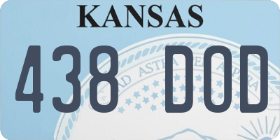 KS license plate 438DOD