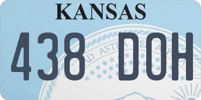 KS license plate 438DOH