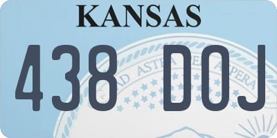 KS license plate 438DOJ
