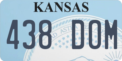 KS license plate 438DOM