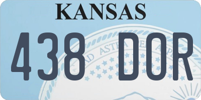 KS license plate 438DOR