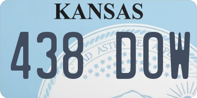 KS license plate 438DOW