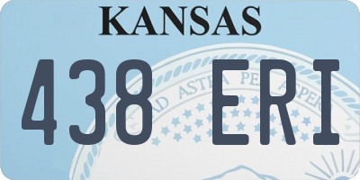 KS license plate 438ERI
