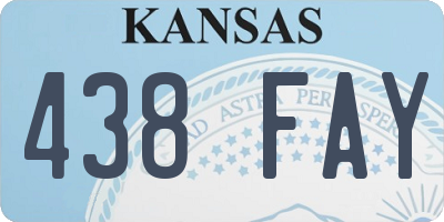 KS license plate 438FAY