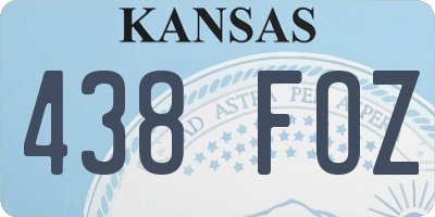KS license plate 438FOZ