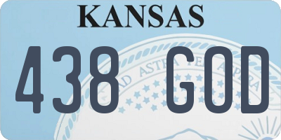KS license plate 438GOD