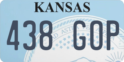 KS license plate 438GOP