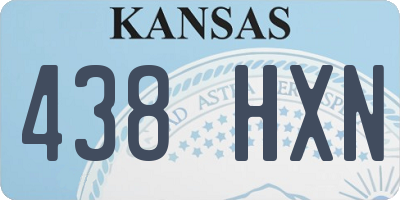 KS license plate 438HXN
