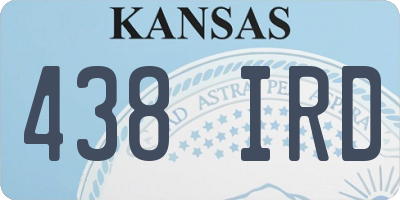 KS license plate 438IRD