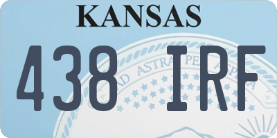KS license plate 438IRF