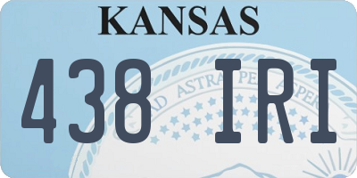 KS license plate 438IRI
