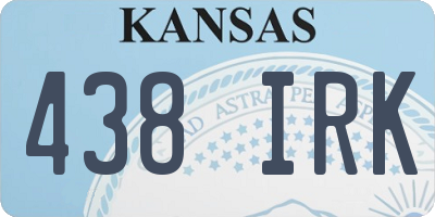 KS license plate 438IRK