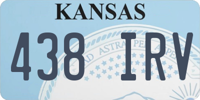 KS license plate 438IRV
