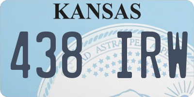 KS license plate 438IRW