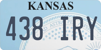 KS license plate 438IRY