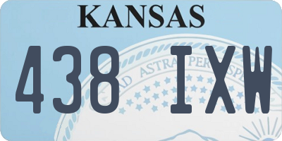 KS license plate 438IXW