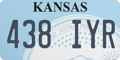 KS license plate 438IYR