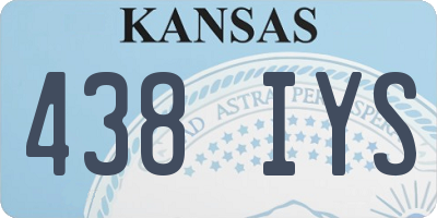 KS license plate 438IYS