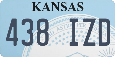 KS license plate 438IZD