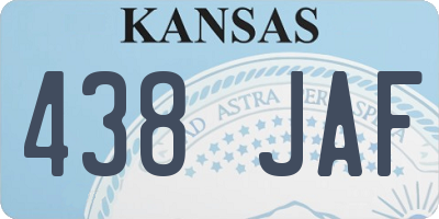 KS license plate 438JAF
