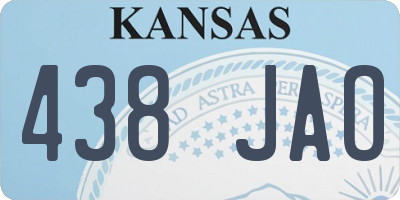 KS license plate 438JAO