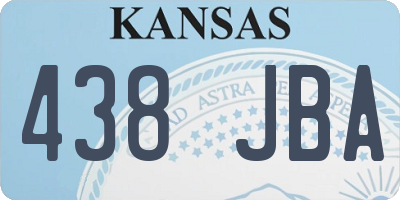 KS license plate 438JBA