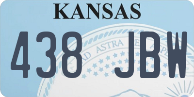 KS license plate 438JBW
