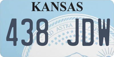 KS license plate 438JDW