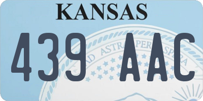 KS license plate 439AAC