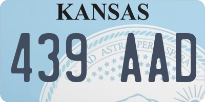 KS license plate 439AAD