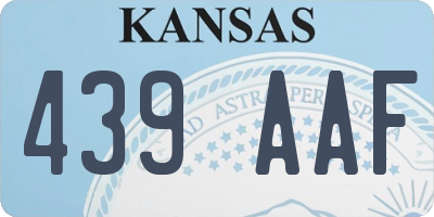 KS license plate 439AAF