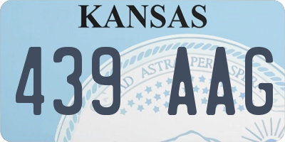 KS license plate 439AAG