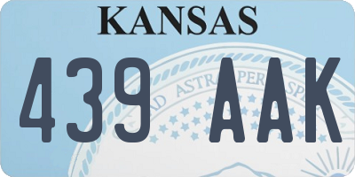 KS license plate 439AAK