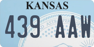 KS license plate 439AAW