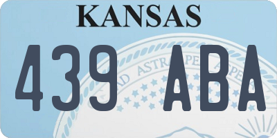 KS license plate 439ABA