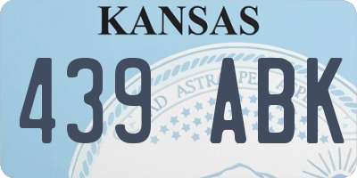 KS license plate 439ABK