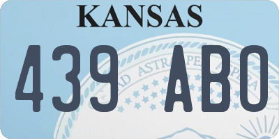 KS license plate 439ABO