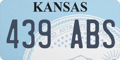 KS license plate 439ABS