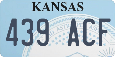 KS license plate 439ACF