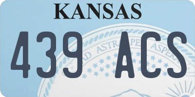 KS license plate 439ACS