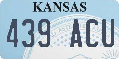 KS license plate 439ACU