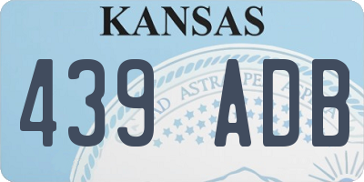 KS license plate 439ADB