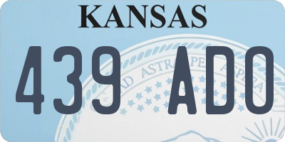 KS license plate 439ADO