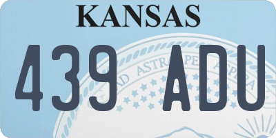 KS license plate 439ADU